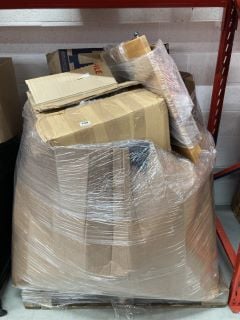 LARGE PALLET OF ITEMS INC STORAGE CHEST, BOOKS