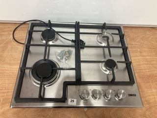 ZANUSSI 4 BURNER GAS HOB MODEL: ZGH66424XX (EX DISPLAY) RRP: £200