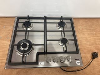 ZANUSSI 4 BURNER GAS HOB MODEL: ZGH66424XX (EX DISPLAY) RRP: £200