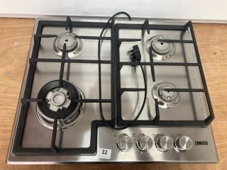 ZANUSSI 4 BURNER GAS HOB MODEL: ZGH66424XX (EX DISPLAY) RRP: £200