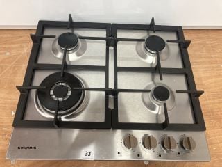 GRUNDIG 4 BURNER GAS HOB MODEL: GIGA6234250X (EX DISPLAY) RRP: £199