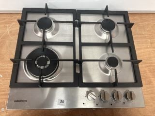 GRUNDIG 4 BURNER GAS HOB MODEL: GIGA6234250X (EX DISPLAY) RRP: £199