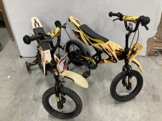 2 X KIDS MOTORBIKE PEDAL BIKES