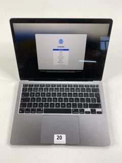 APPLE MACBOOK AIR (2020) 256GB LAPTOP IN SILVER: MODEL NO A2337 (UNIT  ONLY). APPLE M1, 8GB RAM,   [JPTN41418]