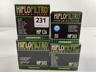 QUANTITY OF HIFLO BIKE FILTERS TO INC OIL FILTER