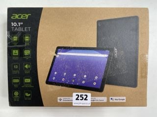 ACER 10.1 32GB TABLET WITH WIFI IN BLACK: MODEL NO ACTAB1024 (WITH BOX & CHARGE UNIT) (CRACKS ON SCREEN)  [JPTN41498]