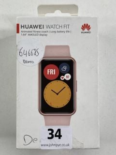 HUAWEI WATCH FIT SMARTWATCH IN SAKURA PINK: MODEL NO TIA-B09 (WITH BOX & ACCESSORIES)  [JPTN41398]