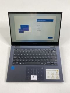 ASUS VIVOBOOK 128GB LAPTOP IN GREY: MODEL NO TP1400K (WITH BOX NO CHARGE UNIT) (SCREEN FAULT LAPTOP SCREEN KEEPS CUTTING OUT INTO SCREEN FUZZ). INTEL CELERON N4500 @1.10GHZ, 4GB RAM,   [JPTN41413]