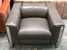 TORRES ARMCHAIR IN DARK GREY LEATHER (PART)