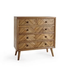 PARQUET BRUSHED AND GLAZED OAK 2+3 CHEST OF DRAWERS - MODEL NO. PQT019 - RRP £550