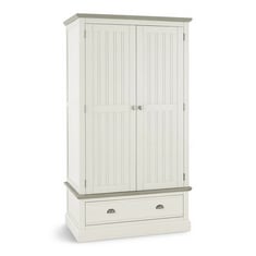 BROMPTON PAINTED ACACIA AND ASH TOP DOUBLE WARDROBE - MODEL NO. BPT101 - RRP £900 (KERBSIDE PALLET DELIVERY)