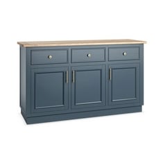 RICHMOND SMOKED OAK FINISH AND INK BLUE PAINTED HARDWOOD LARGE SIDEBOARD - MODEL NO. RMD001-BLU - RRP £600