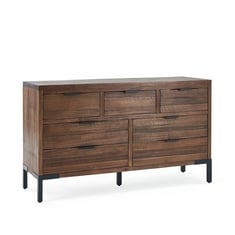 DETROIT SOLID HARDWOOD AND METAL 3+4 CHEST OF DRAWERS - MODEL NO. DET104 - RRP £600