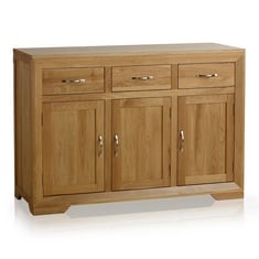 BEVEL NATURAL SOLID OAK LARGE SIDEBOARD - MODEL NO. ZNBEV009OAK - RRP £630