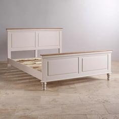 SHAY NATURAL OAK AND PAINTED SUPER KING-SIZE BED HEAD AND FOOT - MODEL NO. MAS021 - RRP £680 (KERBSIDE PALLET DELIVERY)