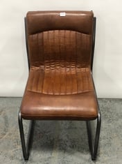 CAPRI LEATHER CHAIR BROWN 520X660X880MM - ITEM NO. 489956 - RRP £649