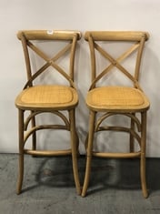 CAFE STOOL NATURAL/RATTAN (2PK) - ITEM NO. 872693 - RRP £750