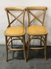 CAFE STOOL NATURAL/RATTAN (2PK) - ITEM NO. 872693 - RRP £750