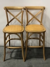 CAFE STOOL NATURAL/RATTAN (2PK) - ITEM NO. 872693 - RRP £749.95