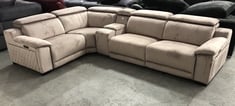 BENZ 1.5 SEATER, CORNER, 3 SEATER POWER RECLINER SOFA WITH HEADREST AND CONSOLE IN HERITAGE VELVET MINK - RRP £4399