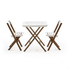 LA REDOUTE DUDENA 3-PIECE ACACIA GARDEN SET IN WHITE - ITEM NO. GEN613 - RRP £155