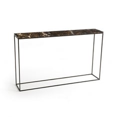 LA REDOUTE AMBRETTE 125CM AMBER MARBLE AND METAL CONSOLE TABLE - ITEM NO. GDK021 - RRP £420