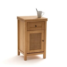 LA REDOUTE GABIN BEDSIDE TABLE WITH 1 DRAWER AND 1 CANE CUPBOARD IN NATURAL - ITEM NO. GIB138 - RRP £175