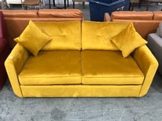 ISLINGTON 3 SEATER HYPOS DELUXE SOFA BED IN SLEEK MUSTARD VELVET - RRP £1599