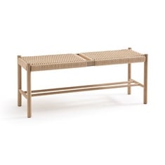 LA REDOUTE TANGA BIRCH AND BRAIDING HALLWAY BENCH IN BLACK - ITEM NO. GHK444 - RRP £120