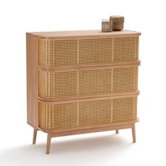 LA REDOUTE LAORA CANE CHEST OF 3 DRAWERS IN NATURAL - RRP £390