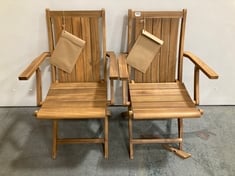 LA REDOUTE SET OF 2 PALERA ACACIA GARDEN ARMCHAIRS - ITEM NO. GOE310 - RRP £117