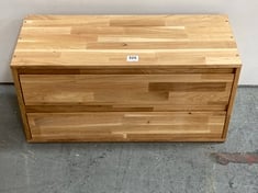 LA REDOUTE 2 DRAWER CHEST IN OAK (MISSING LEGS)