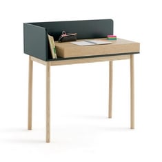 LA REDOUTE GRAPHY 1-DRAWER OAK VENEER DESK IN COLOUR OAK/GREEN (L90CM X H94CM X D47CM)-RRP £240