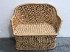 STONE THE CROWS 2 SEATER BAMBOO AND ROPE STITCHED SOFA