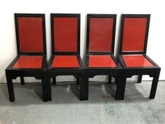 4 X STONE THE CROWS RED & BLACK WOODEN CHAIR