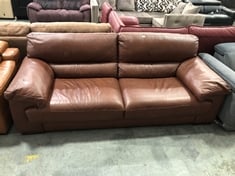 SANTINO 3 SEATER SOFA IN CHESTNUT LEATHER - RRP £1099