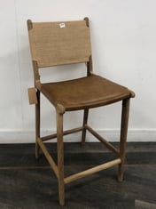 NKUKU NAYAN LEATHER AND JUTE COUNTER CHAIR IN TAN - ITEM NO. LC2001 - RRP £350