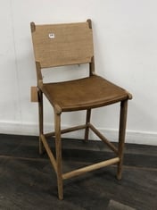 NKUKU NAYAN LEATHER AND JUTE COUNTER CHAIR IN TAN - ITEM NO. LC2001 - RRP £350