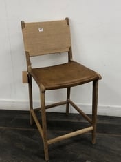 NKUKU NAYAN LEATHER AND JUTE COUNTER CHAIR IN TAN - ITEM NO. LC2001 - RRP £350