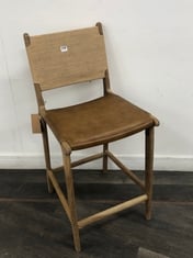 NKUKU NAYAN LEATHER AND JUTE COUNTER CHAIR IN TAN - ITEM NO. LC2001 - RRP £350