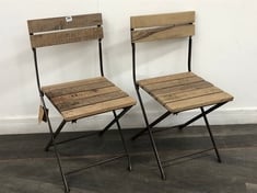 NKUKU RISHIKESH RECLAIMED WOOD AND IRON FOLDING CHAIRS (SET OF 2) - PRODUCT CODE. RC0501 - RRP £375