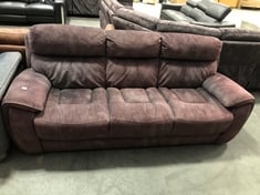 RADLEIGH 3 SEATER SOFA IN DARK BURGUNDY FABRIC - RRP £1099