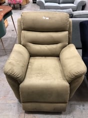 ELECTRIC POWER RECLINER ARMCHAIR IN GREEN FABRIC