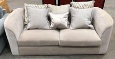 2.5 SEATER ROUND BACK SOFA IN LIGHT GREY FABRIC