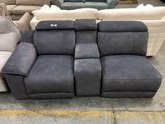 2 SEATER END SOFA PART WITH CONSOLE IN DARK GREY FABRIC (PARTS ONLY)