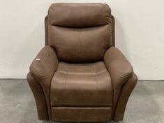 MONTE POWER RECLINER ARMCHAIR IN BROWN FAUX SUEDE RRP- £399