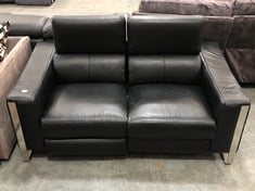 TORRES 2 SEATER SOFA IN BLACK LEATHER