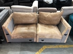 2 X HUNTSMAN CORNER SOFA PART IN UTAH BLONDE LEATHER (PARTS ONLY)