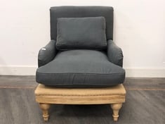 NKUKU ABE LINEN ARMCHAIR - CHARCOAL - 90 X 80 X 90CM - ITEM NO. AC6901 - RRP £1200