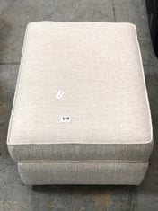 WHITE / BEIGE FABRIC MIX STORAGE FOOTSTOOL